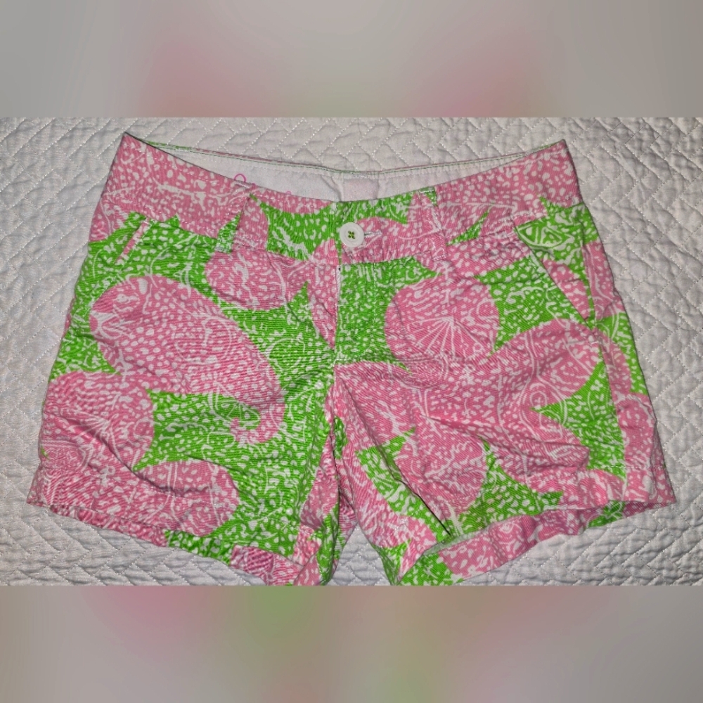 Lilly Pulitzer Pink and Green Bermuda Shorts